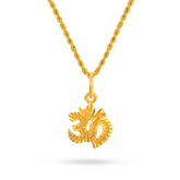 22K Gold Om Gold Pendant with Artistic Finish